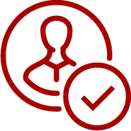 Portrait with checkmark icon image.