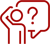 Man with question mark icon image.